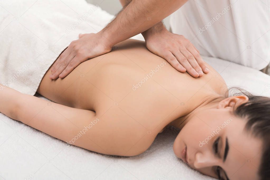 Classical body massage at physiotherapist office