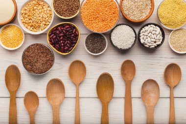 Tahıllar ve baklagiller ürün yelpazesine ahşap tablo