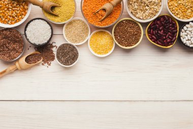 Tahıllar ve baklagiller ürün yelpazesine ahşap tablo