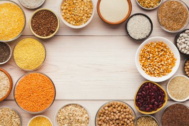 Tahıllar ve baklagiller ürün yelpazesine ahşap tablo