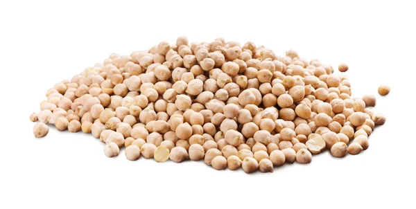 Heap of chickpeas beans isolated on white background — Stock Photo, Image