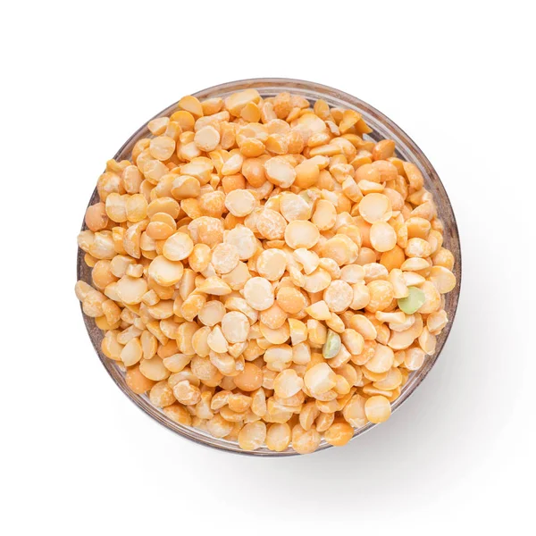 ボウルに、上から見た乾燥エンドウ豆 — ストック写真