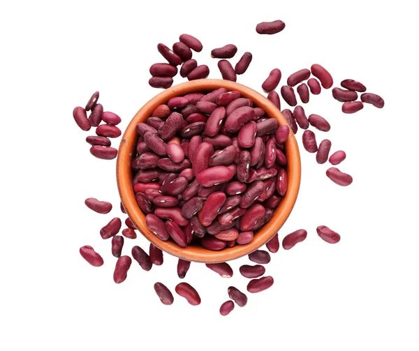 Red kidney beans in bowl on white background — Stock Photo, Image