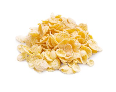 Mısır gevreği beyaz zemin üzerine yığını