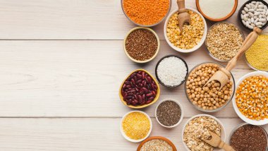 Tahıllar ve baklagiller ürün yelpazesine ahşap tablo