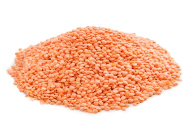 Kırmızı mercimek izole yığını