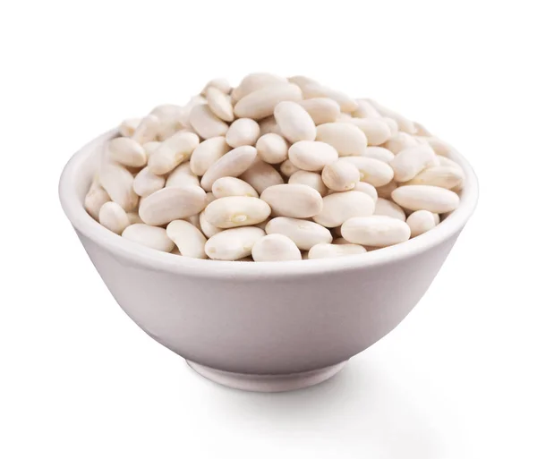 Bowl with beans on white background — Stock Photo, Image