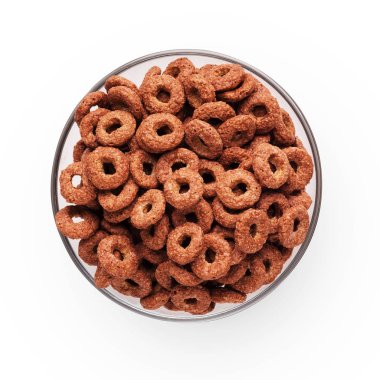 Çikolatalı Mısır yüzük beyaz izole kase