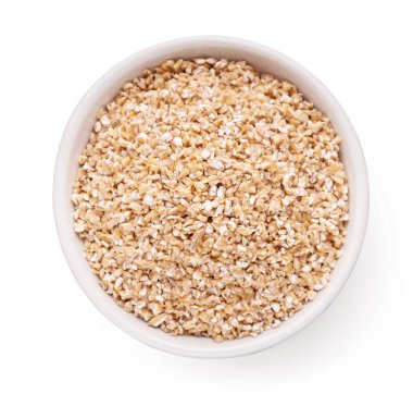 Arpa ezmesi beyaz izole kase