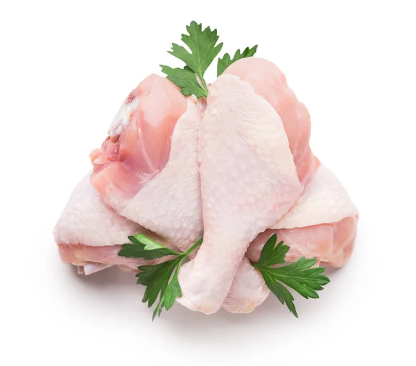 Patas de pollo frescas sobre fondo blanco — Foto de Stock