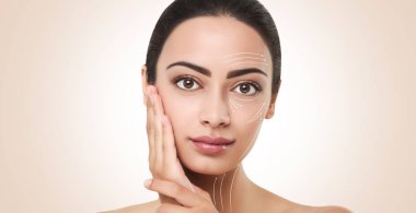 Makyaj modelleri yüzündeki ile şekillendirme yüz hatlarında