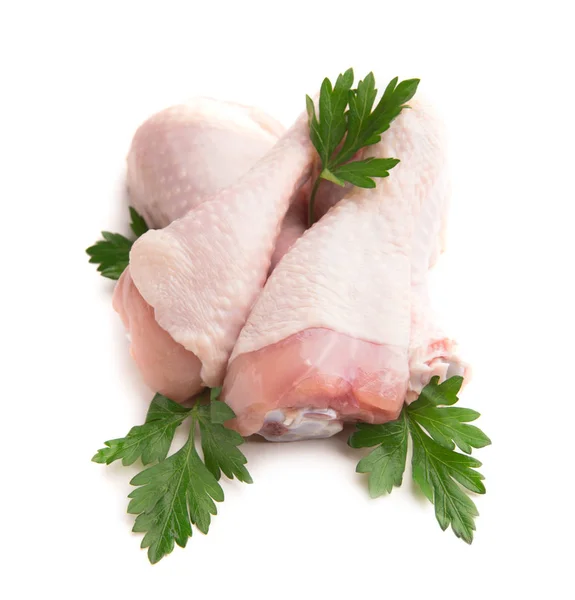 Surowe nogi kurczaka na białym tle — Zdjęcie stockowe
