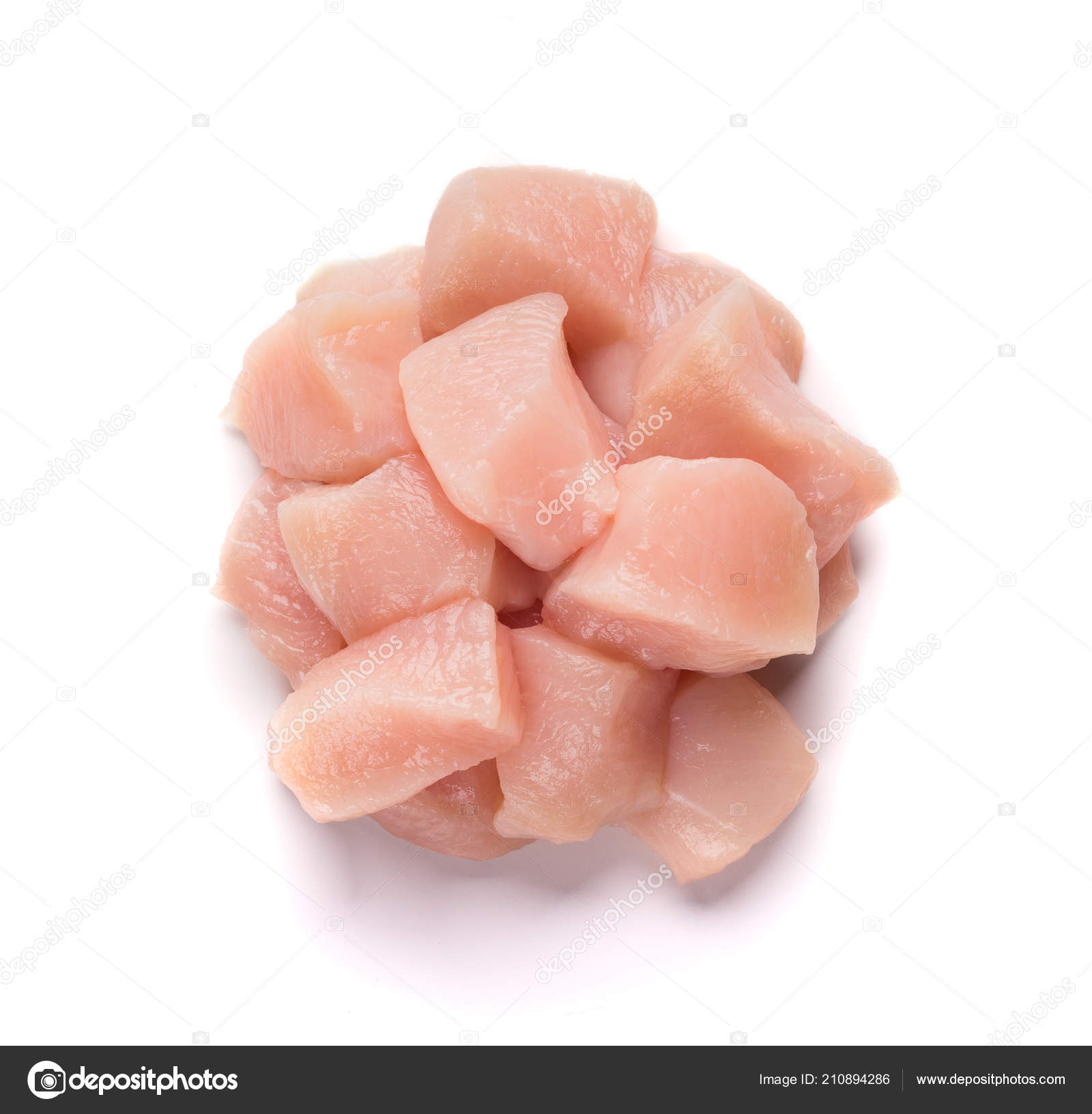Raw chicken fillet breast cut into pieces Stock Photo by ©Milkos 210894286