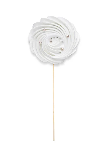 Meringue lollipop isolated on white background — Stock Photo, Image