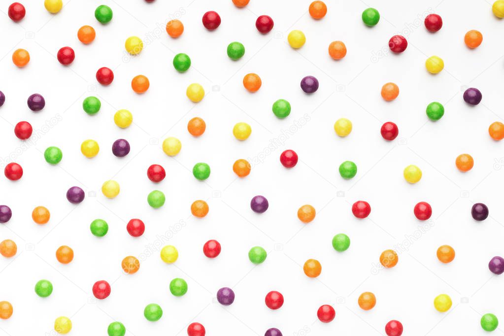 Colorful food background of sweet candy dragee