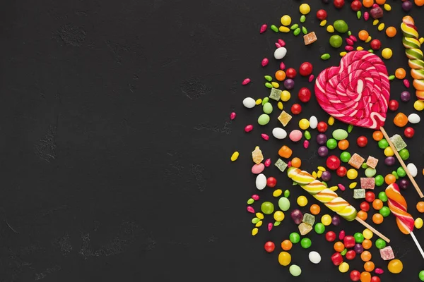 Colorato sfondo alimentare con caramelle e bonbons — Foto Stock