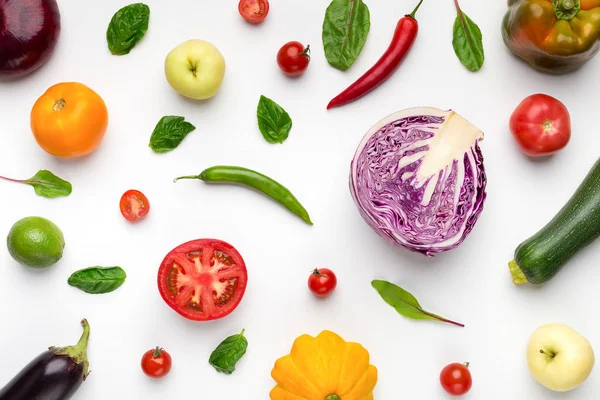 Behang abstracte compositie van groenten en fruit — Stockfoto