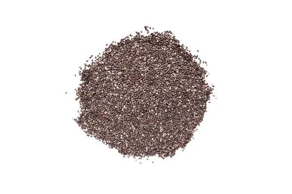 Абстрактні чорно-білі насіння чіа ізольовані на білому — стокове фото