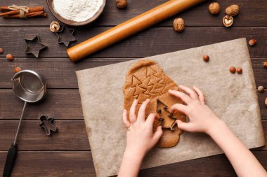 Çocuk kesme gingerbread metal köknar ağacı kesici ile