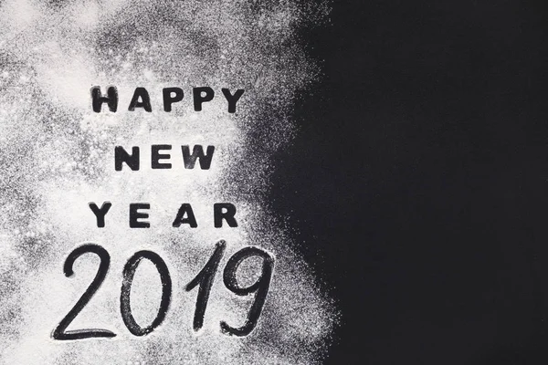 Šťastný nový rok 2019 na černém pozadí — Stock fotografie