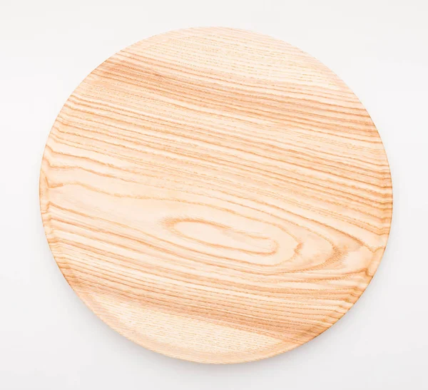 Κενός κύκλος απομονώνονται σε λευκό φόντο ξύλινη θήκη — Φωτογραφία Αρχείου