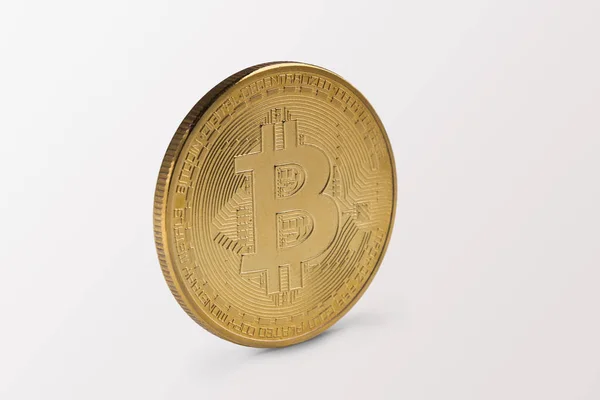 Digital currency. BTC coin on white background — Stock Photo, Image