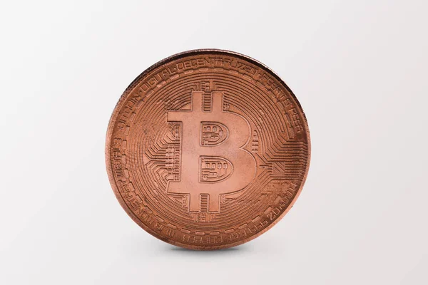 Digital currency. BTC coin on white background — Stock Photo, Image