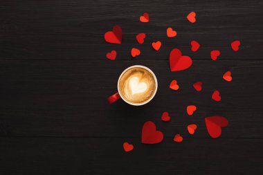 Sevgililer günü arka plan, kopya alanı ile ahşap el yapımı Kalpler