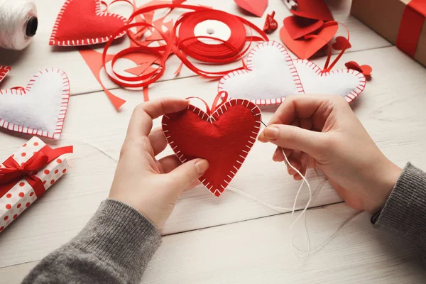 Valentine dag hand gemaakte giften achtergrond — Stockfoto