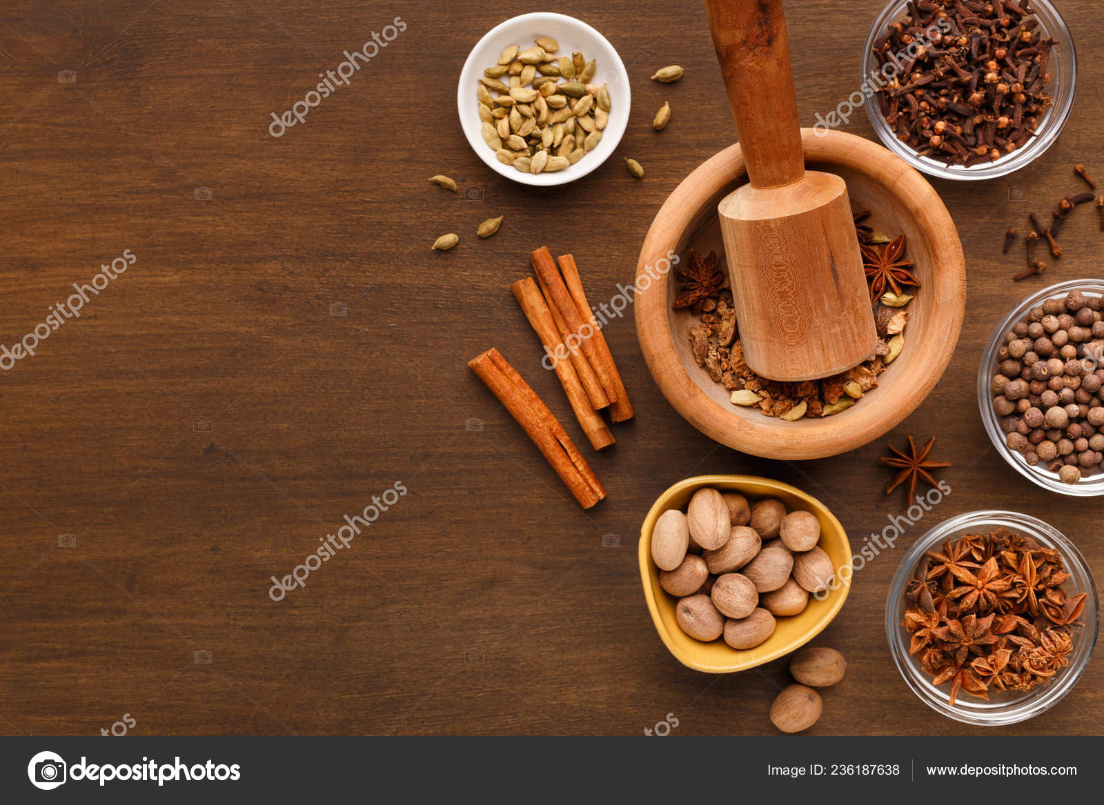 Download Mulled Wine Spices Set Mockup Top View Stock Photo Image By C Milkos 236187638