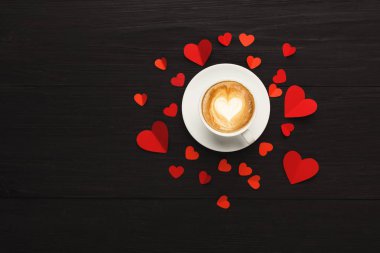 Sevgililer günü arka plan, kopya alanı ile ahşap el yapımı Kalpler