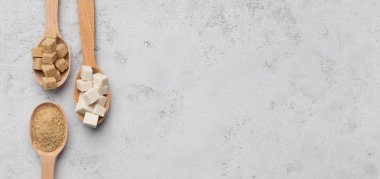 Şeker gri arka plan üzerinde farklı türde topluluğu