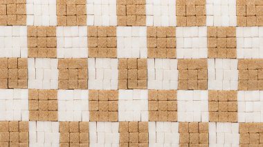 Yaratıcı arka plan beyaz ve kahverengi şeker küpleri