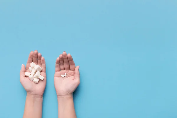 Elección del edulcorante en pastillas o azúcar normal — Foto de Stock