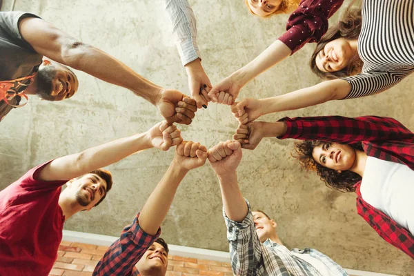 Group People Making Fist Bump People Solidaruty Concept — Stock Photo, Image