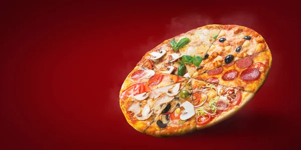 Conceito de menu de pizza — Fotografia de Stock