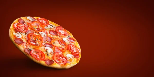 Conceito de menu de pizzaria — Fotografia de Stock