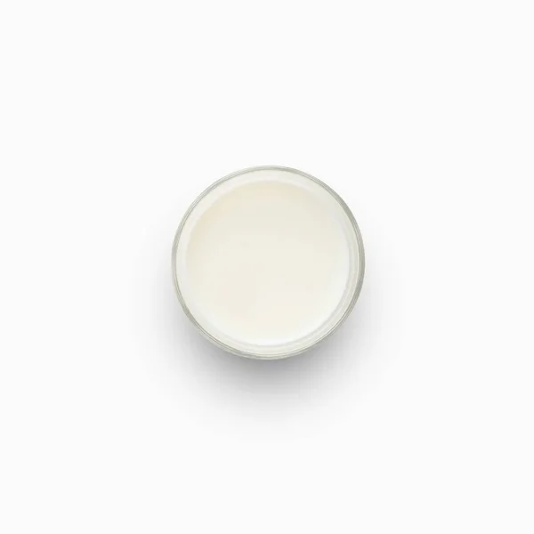Pohár tej felülnézet — Stock Fotó