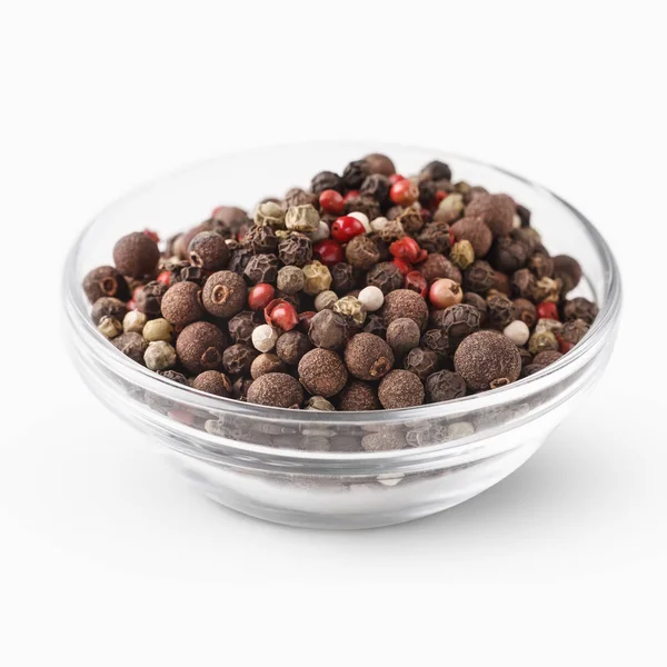 Pepper mix in glass bowl — Stock Photo, Image