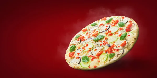 Conceito de pizza vegetariana — Fotografia de Stock