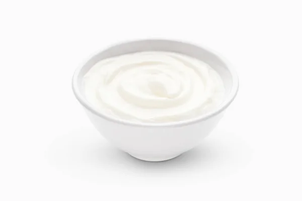 Organic yogurt in bowl — Stock Photo, Image