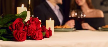 Make a reservation for Valentine celebration concept clipart