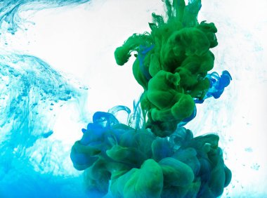 Yeşil ve mavi mixtture mürekkep su