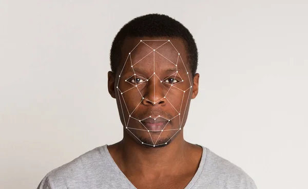 Futuristisk och tekniska skanning av ansiktet för ansiktsigenkänning — Stockfoto