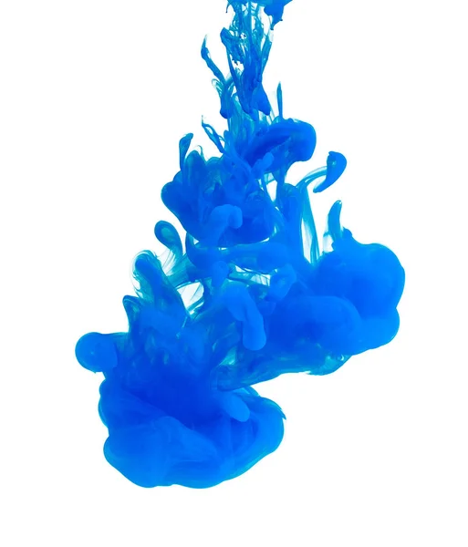Cor acrílica azul na água, fundo abstrato . — Fotografia de Stock