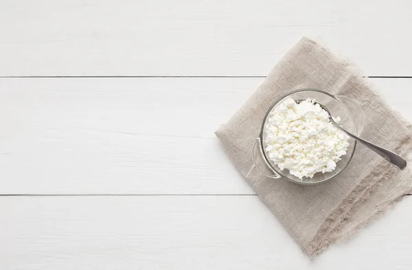 Bowl of cottage cheese — Stock Photo, Image