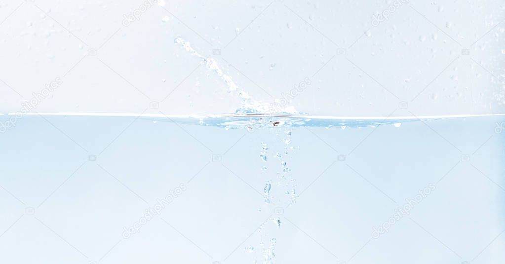 Water bubbles underwater background with free space