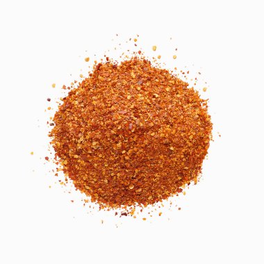 Ezilmiş kuru kırmızı sıcak biber biber yığın Üstten Görünüm