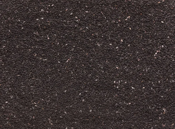 Semillas de sésamo negro textura, fondo culinario abstracto — Foto de Stock
