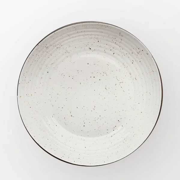 Placa redonda cerâmica vazia — Fotografia de Stock